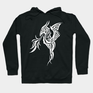 White Tribal Dragon Hoodie